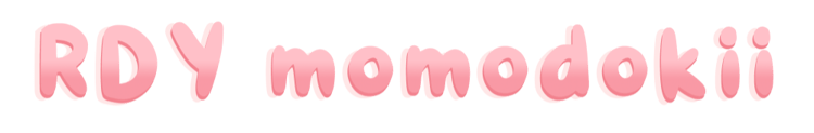 momodokii in pink bubble font